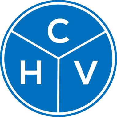 CHV harf logosu tasarımı. CHV monogram harflerin baş harfleri logo kavramı. Beyaz arkaplanda CHV harf tasarımı.