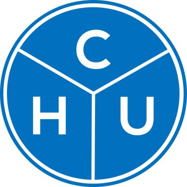CHU mektup logosu tasarımı. CHU başharflerinin baş harfleri logo konsepti. Beyaz arkaplanda CHU harf tasarımı.