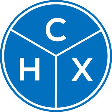 CHX mektup logosu tasarımı. CHX monogram harflerin baş harfleri logo kavramı. Beyaz arkaplanda CHX harf tasarımı.
