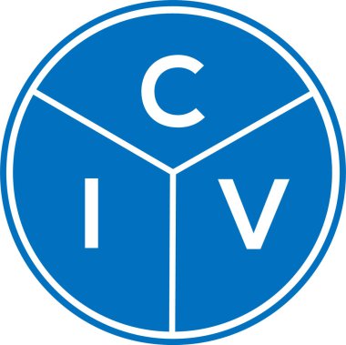 CIV mektup logosu tasarımı. CIV başharflerinin baş harfleri logo konsepti. Beyaz arkaplanda CIV harf tasarımı.
