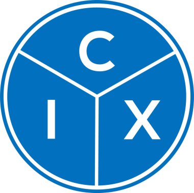 CIX harfli logo tasarımı. CIX monogram harflerin baş harfleri logo kavramı. Beyaz arkaplanda CIX harf tasarımı.