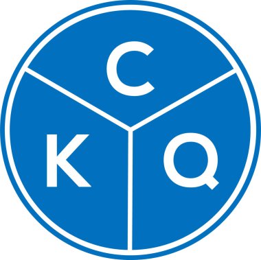 CKQ harfi logo tasarımı. CKQ monogram harflerin baş harfleri logo kavramı. Beyaz arkaplanda CKQ harf tasarımı.