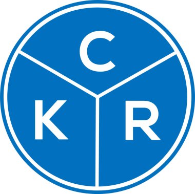 CKR harf logosu tasarımı. CKR monogram harflerin baş harfleri logo kavramı. Beyaz arkaplanda CKR harf tasarımı.