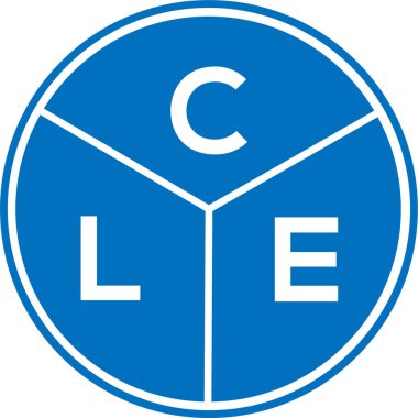 CLE harf logosu tasarımı. CLE monogram harflerin baş harfleri logo kavramı. Beyaz arkaplanda CLE harf tasarımı.