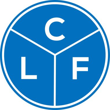 CLF harf logosu tasarımı. CLF monogram harflerin baş harfleri logo kavramı. Beyaz arkaplanda CLF harf tasarımı.