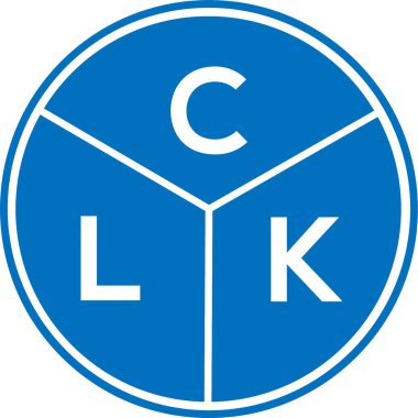 CLK harf logosu tasarımı. CLK monogram harflerin baş harfleri logo kavramı. Beyaz arkaplanda CLK harf tasarımı.