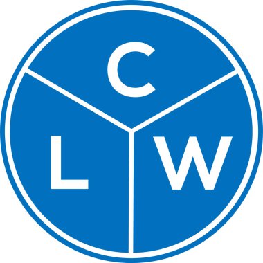 CLW harf logosu tasarımı. CLW monogram harflerin baş harfleri logo kavramı. Beyaz arkaplanda CLW harf tasarımı.