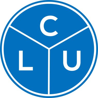 CLU harf logosu tasarımı. CLU monogram harflerin baş harfleri logo kavramı. Beyaz arkaplanda CLU harf tasarımı.