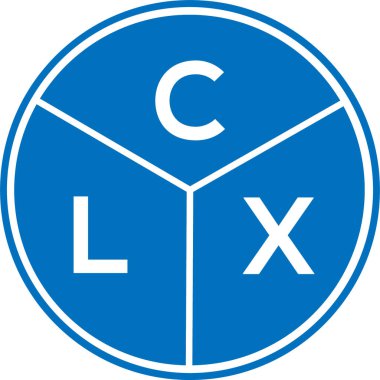 CLX harfli logo tasarımı. CLX monogram harflerin baş harfleri logo kavramı. Beyaz arkaplanda CLX harf tasarımı.