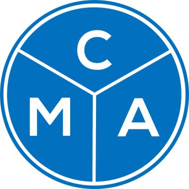 CMA mektup logosu tasarımı. CMA başharflerinin baş harfleri logo konsepti. Beyaz arkaplanda CMA harf tasarımı.