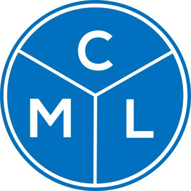 CML harf logosu tasarımı. CML monogram harflerin baş harfleri logo kavramı. Beyaz arkaplanda CML harf tasarımı.