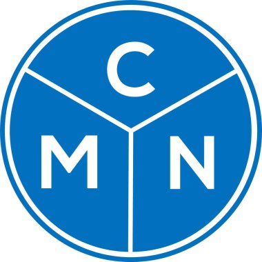 CMN harf logosu tasarımı. CMN monogram harflerin baş harfleri logo kavramı. Beyaz arkaplanda CMN harf tasarımı.