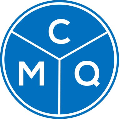 CMQ harf logosu tasarımı. CMQ monogram harflerin baş harfleri logo kavramı. Beyaz arkaplanda CMQ harf tasarımı.