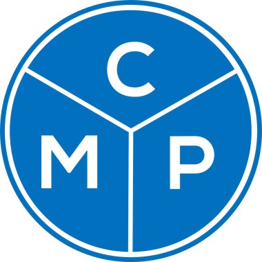 CMP harf logosu tasarımı. CMP başharflerinin baş harfleri logo konsepti. Beyaz arkaplanda CMP harf tasarımı.