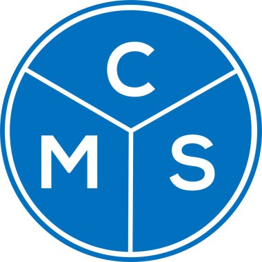 CMS mektup logosu tasarımı. CMS başharflerinin baş harfleri logo konsepti. Beyaz arkaplanda CMS harf tasarımı.
