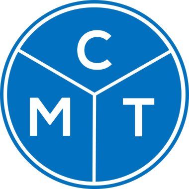 CMT harf logosu tasarımı. CMT başharflerin baş harfleri logo konsepti. Beyaz arkaplanda CMT harf tasarımı.