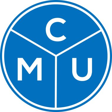 CMU harf logosu tasarımı. CMU monogram harflerin baş harfleri logo kavramı. Beyaz arkaplanda CMU harf tasarımı.