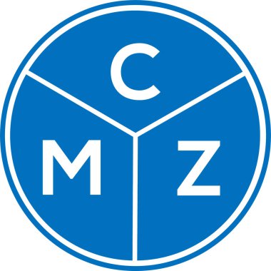CMZ harf logosu tasarımı. CMZ monogram harflerin baş harfleri logo kavramı. Beyaz arkaplanda CMZ harf tasarımı.