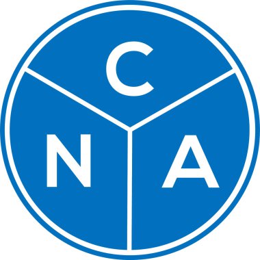 CNA harf logosu tasarımı. CNA başharflerinin baş harfleri logo konsepti. Beyaz arkaplanda CNA harf tasarımı.