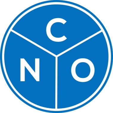 CNO harf logosu tasarımı. CNO monogram harflerin baş harfleri logo kavramı. Beyaz arkaplanda CNO harf tasarımı.