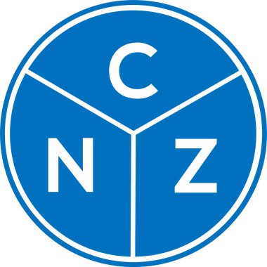 CNZ harf logosu tasarımı. CNZ monogram harflerin baş harflerinin logosu. Beyaz arkaplanda CNZ harf tasarımı.