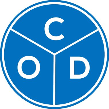 Ölüm nedeni mektup logosu tasarımı. Ölüm nedeni, harflerin baş harflerinin logo konsepti. Beyaz arkaplanda COD harf tasarımı.