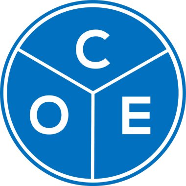 COE mektup logosu tasarımı. COE baş harfleri logo konsepti. Beyaz arkaplanda COE harf tasarımı.