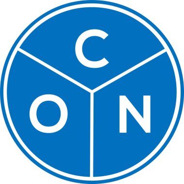 CON harfi logo tasarımı. CON başharflerinin baş harfleri logo konsepti. Beyaz arkaplanda CON harf tasarımı.