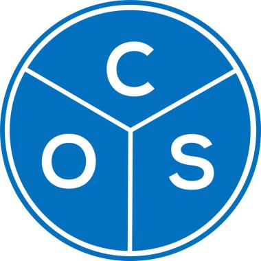 COS mektup logosu tasarımı. COS başharflerinin baş harfleri logo konsepti. Beyaz arkaplanda COS harf tasarımı.