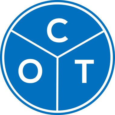 COT mektup logosu tasarımı. COT başharflerinin baş harfleri logo konsepti. Beyaz arkaplanda COT harf tasarımı.