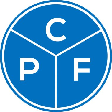 CPF harf logosu tasarımı. CPF monogram harflerin baş harfleri logo kavramı. Beyaz arkaplanda CPF harf tasarımı.