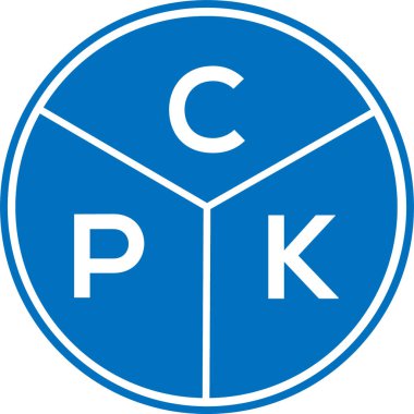 CPK harf logosu tasarımı. CPK monogram harflerin baş harfleri logo kavramı. Beyaz arkaplanda CPK harf tasarımı.