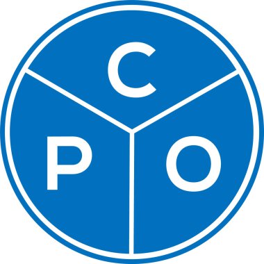 CPO harf logosu tasarımı. CPO monogram harflerin baş harfleri logo kavramı. Beyaz arkaplanda CPO harf tasarımı.