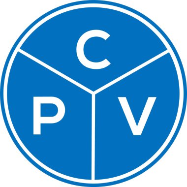 CPV harf logosu tasarımı. İşlemci başharflerinin baş harfleri logo konsepti. Beyaz arkaplanda CPV harf tasarımı.