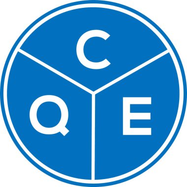 CQE harf logosu tasarımı. CQE monogram harflerin baş harfleri logo kavramı. Beyaz arkaplanda CQE harf tasarımı.