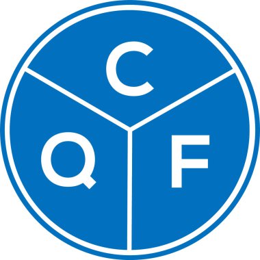 CQF harf logosu tasarımı. CQF monogram harflerin baş harfleri logo kavramı. Beyaz arkaplanda CQF harf tasarımı.