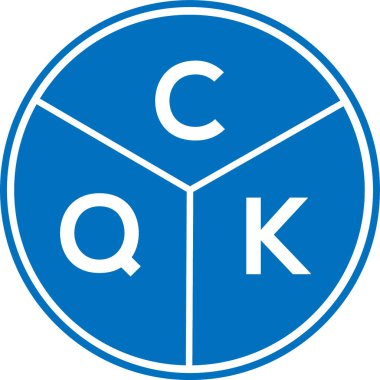 CQK harf logosu tasarımı. CQK monogram harflerin baş harfleri logo kavramı. Beyaz arkaplanda CQK harf tasarımı.