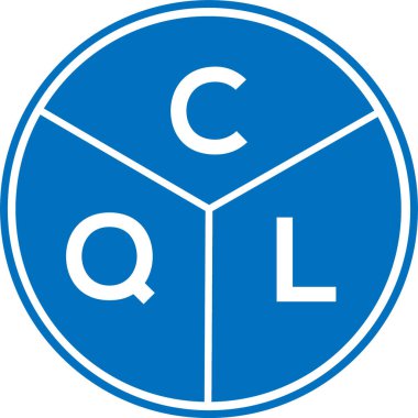 CQL harf logosu tasarımı. CQL monogram harflerin baş harfleri logo kavramı. Beyaz arkaplanda CQL harf tasarımı.