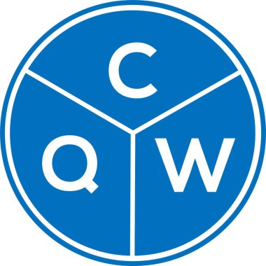 CQW harf logosu tasarımı. CQW başharflerin baş harfleri logo konsepti. Beyaz arkaplanda CQW harf tasarımı.