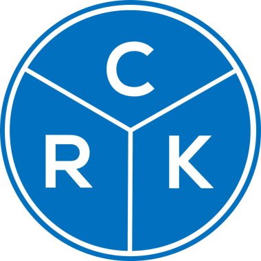 CRK harf logosu tasarımı. CRK monogram harflerin baş harfleri logo kavramı. Beyaz arkaplanda CRK harf tasarımı.