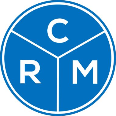CRM harf logosu tasarımı. CRM monogram harflerin baş harfleri logo kavramı. Beyaz arkaplanda CRM harf tasarımı.