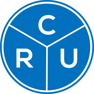 CRU harf logosu tasarımı. CRU monogram harflerin baş harfleri logo kavramı. Beyaz arkaplanda CRU harf tasarımı.