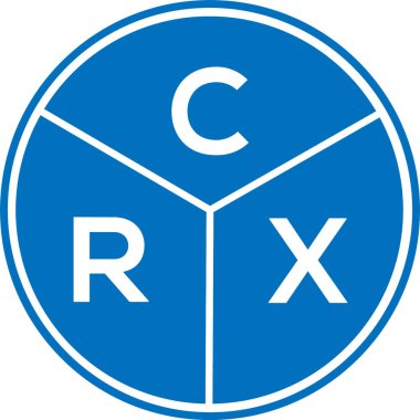 CRX harfli logo tasarımı. CRX monogram harflerin baş harfleri logo kavramı. Beyaz arkaplanda CRX harf tasarımı.