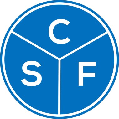CSF harf logosu tasarımı. CSF monogram harflerin baş harfleri logo kavramı. Beyaz arkaplanda CSF harf tasarımı.