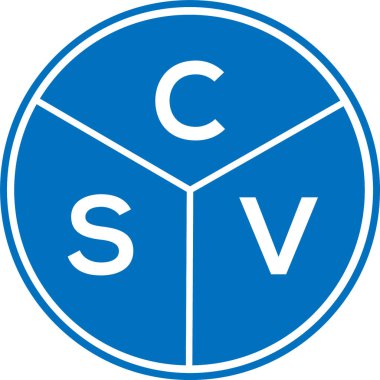 CSV harf logosu tasarımı. CSV monogram harflerin baş harfleri logo kavramı. Beyaz arkaplanda CSV harf tasarımı.
