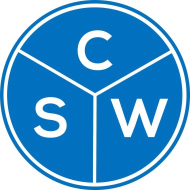 CSW harf logosu tasarımı. CSW monogram harflerin baş harfleri logo kavramı. Beyaz arkaplanda CSW harf tasarımı.