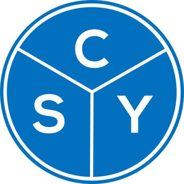 CSY harf logosu tasarımı. CSY monogram harflerin baş harfleri logo kavramı. Beyaz arkaplanda CSY harf tasarımı.