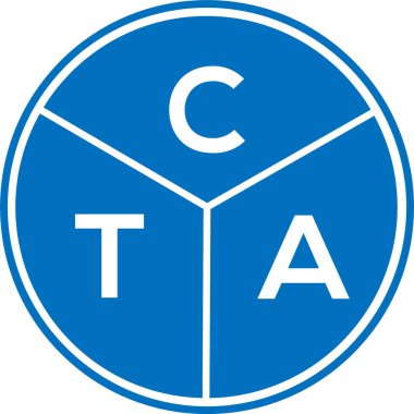 CTA mektup logosu tasarımı. CTA başharflerin baş harfleri logo konsepti. Beyaz arkaplanda CTA harf tasarımı.