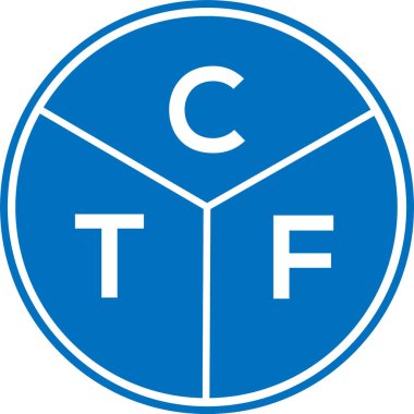 CTF mektup logosu tasarımı. CTF monogram harflerin baş harfleri logo kavramı. Beyaz arkaplanda CTF harf tasarımı.