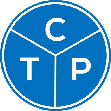 CTP harf logosu tasarımı. CTP başharflerinin baş harfleri logo konsepti. Beyaz arkaplanda CTP harf tasarımı.